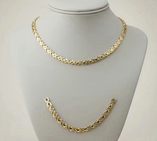 Gold Tone Yellow Gold Plated Necklace & Brace...