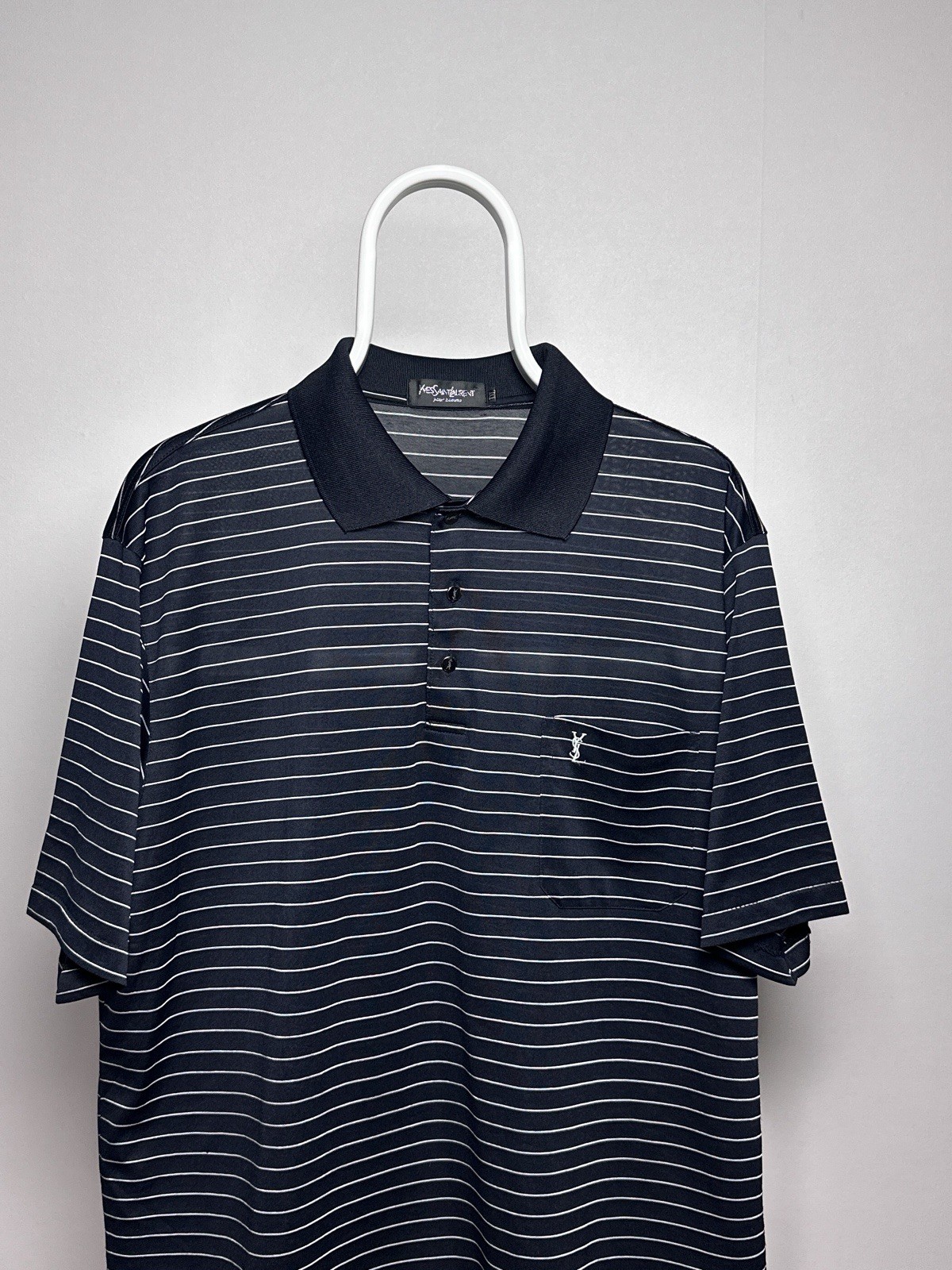 Polo Yves Saint Laurent vintage in seta a righe taglia 2XL
