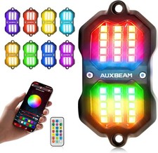 Auxbeam 8 Pods Rgb Led Rock Lights Bluetooth App Remote Control Kit -ob