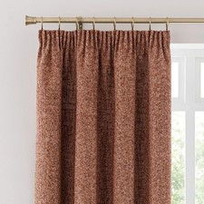 Dunelm Luxury Woven Eyelet Curtains -Mirabelle - Rust - 90" x 90"- Lined