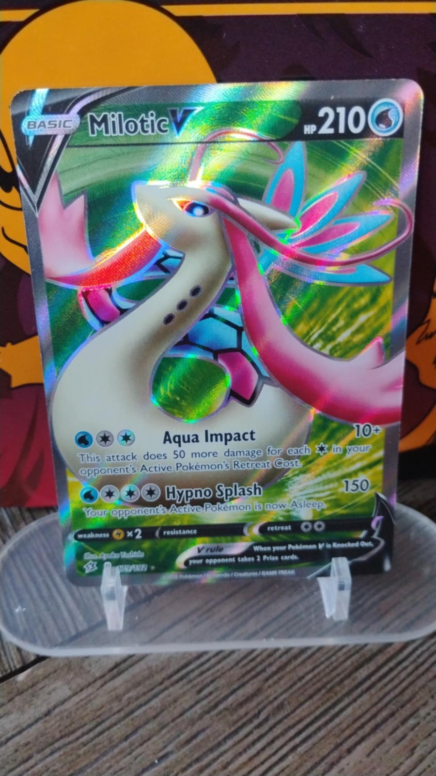 MILOTIC V Rebel Clash Set POKEMON Full Art Holo 2020 Trading Card 179/192