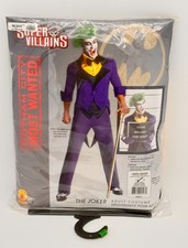 Rubie's DC Comics Joker Costume Large 42-44 Adult 880912 Purple Yellow  Bow Tie