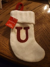 Wondershop Monogram Mini Letter U White Christmas Stocking Initial Target Knit