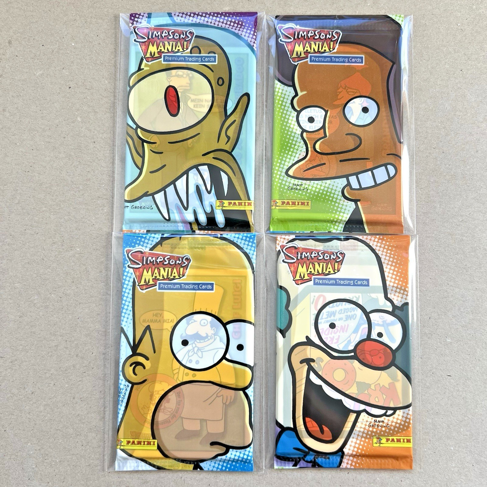 Simpsons Mania! - Artwork Set (2002) Trading Cards 4x Booster Packs - Panini