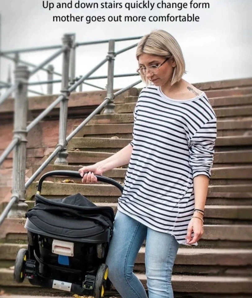 Cochecito de bebé 4 en 1 sistema de viaje asiento de coche carro plegable Foto 3 de 4