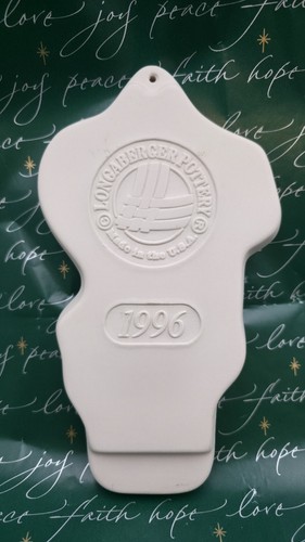 Longaberger Pottery 1996 Angel Cookie Mold JOY Christmas Decor W Recipe Vintage - Picture 11 of 12