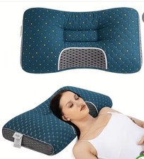 2 Pcs Ergonomic Neck Pillow Help Massage Soft Adjustable Sleeping 100 UPGRADE