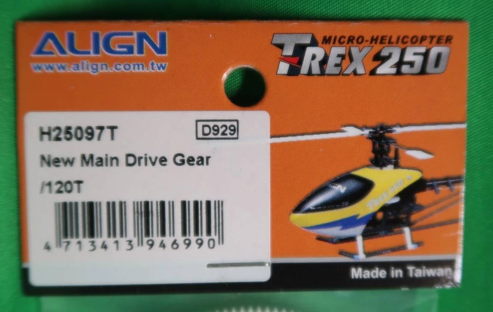 Align TREX250 Main Drive Gear 120T H25097T New for T-REX 250 Model Japan oo8 - Image 2 of 4