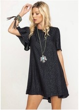 Show Me Your Mumu XS Charcoal Leopard Print Mini Dress Whimsigoth Indie Sleaze