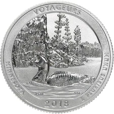 2018 S Voyageurs National Park 90% Silver Quarter Gem Reverse Proof DCam