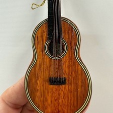 Vintage Guitar Ornament Santa's World Christmas Holiday Wooden Guitar Kurt Adler