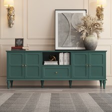 67 Mid-century Modern Tv Stand Adjustable Shelves Drawer Solid Wood Legs New