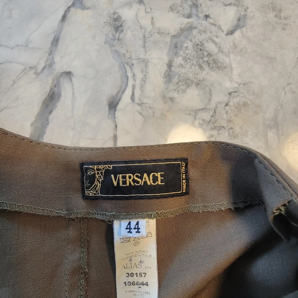 GIANNI VERSACE Pantalón Mujer Cremallera Vintage Años 90, Talla 44, Hecho en Italia Foto 4 de 4