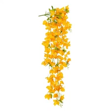 50 In. Honey Yellow Artificial Bougainvillea Flower Stem Hanging Spray Bush