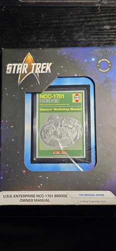 Agoro Star Trek NCC-1701 Bridge "Owner's Manual"- 1 T oz. Collectable Silver Bar