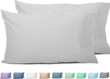 Queen Pillowcases Set of 2, 100 Cotton Queen Pillow Cases 2, 20 30 inches Ash,