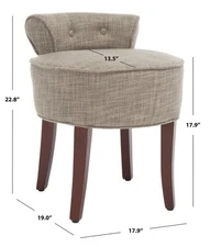 Safavieh GEORGIA VANITY STOOL, Reduced Price 2172762763 MCR4546D