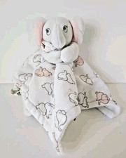 Blankets and Beyond Plush Elephant Baby Soother White Pink Hearts Security Lovey