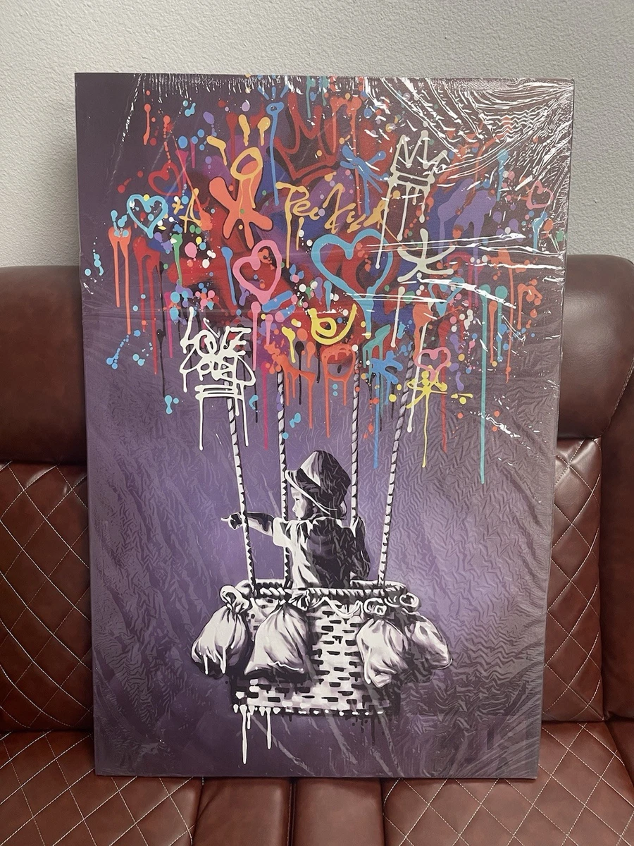 BANKSY NIÑO PESCADOR GRAFFITI ARTE IMPRESIÓN GICLEE LONA FINA