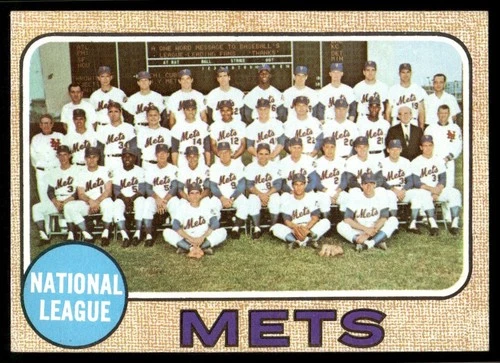 1968 Topps #401 New York Mets Team Card Nolan Ryan RC Year Vintage Baseball