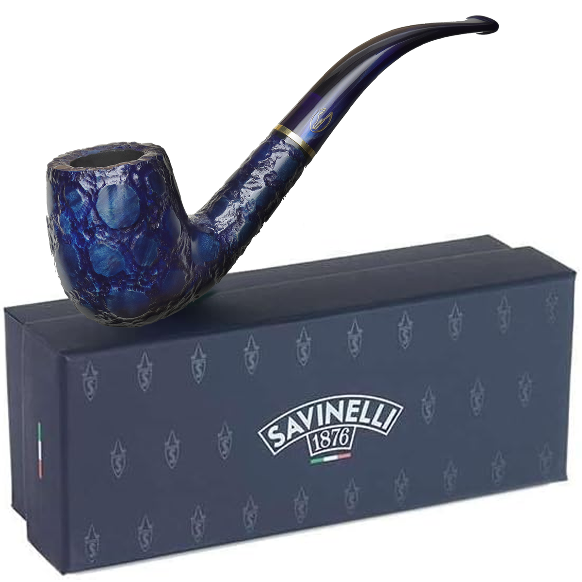 Savinelli Alligator Blue 606 KS Unique Billiard Handmade Briar