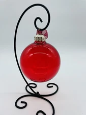 Frontgate Large Christmas Glass Red Ornament