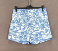 COLUMBIA Men's SHARK FISH OCEAN PRINT Lined 3-POCKET Board Shorts/Swim Trunks L