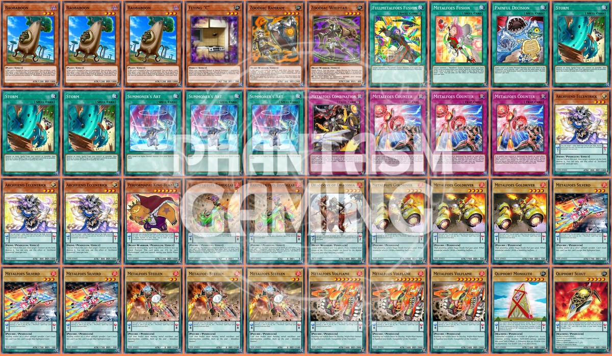 Metalfoes Deck Archfiend Eccentrick Monolith Scout Painful Yugioh