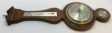 Vintage Airguide Mahogany Banjo Style Wall Barometer/Weather Station 21”x6.5”