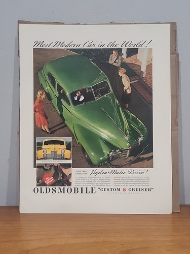 1940 Oldsmobile Custom 8 Cruiser Fortune WW2 Print Ad Q1 Hydra-Matic Drive Auto - Picture 2 of 2