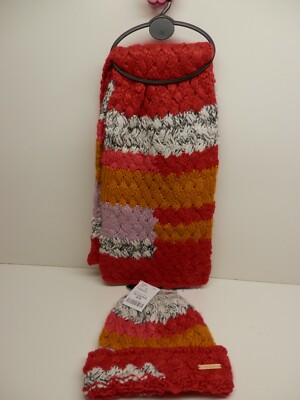 Bebe Knit Acrylic Scarf & Hat NEW With TAGS Muti-Color