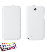 ETUI FOLIO A RABAT SAMSUNG GALAXY NOTE 2 / N7100 OPEN FLIP BLANC ECO-CUIR (PU)