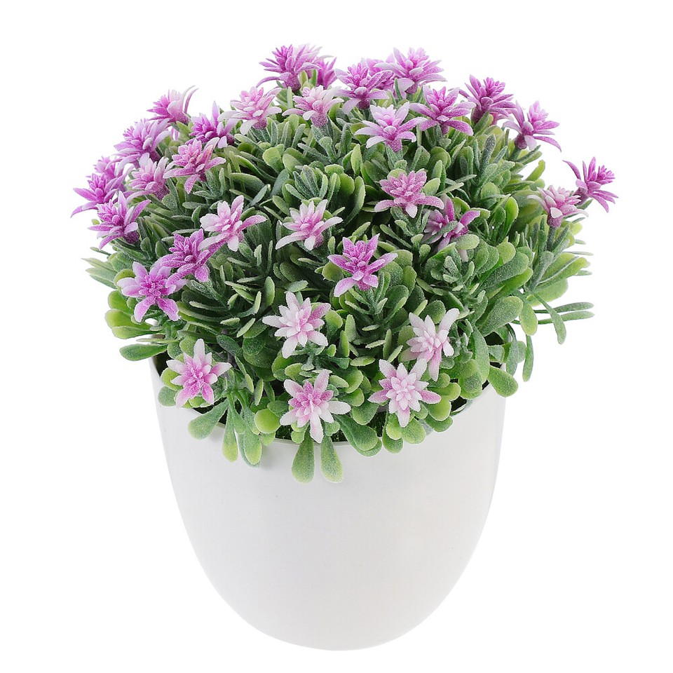 Fake Greenery Artificial Flower with Vase Mini Plant Bonsai eBay