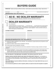 1-Part Peel-N-Seal Buyers Guides - As Is / Warranty  100 per pack 