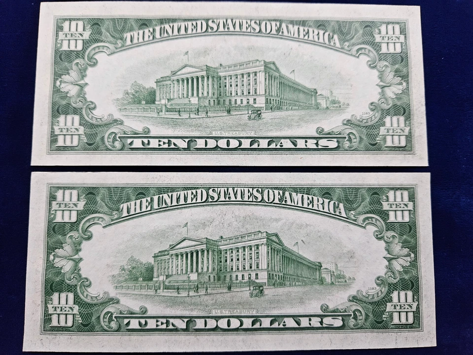 🌟(2) FR#2008-A $10 1934-C Federal Reserve Note BOSTON UNC SEQUENTIAL SERIAL# - Image 4 of 4