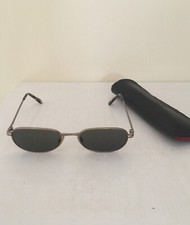 Jones New York oval Sunglasses Matte silver metal Frames Dark green Lens w/case