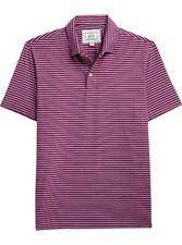 NWT - JOS A. BANK Men's 'INTERLOCK POLO' Berry Stripe S/S POLO SHIRT - XL