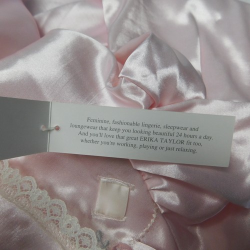 Vintage Erika Taylor Lace Trim Floral Embroidered Satin Nightgown - Medium #9672 - Picture 11 of 11