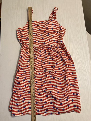 Cat and Jack Girls Red White & Blue Stars & Stripes July 4th Tank Dress XL - Picture 7 of 9
