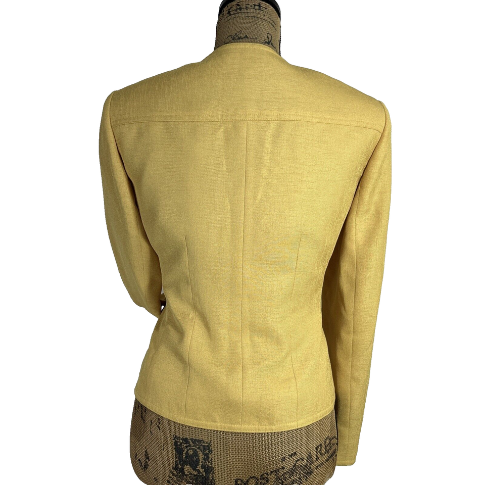 Le Suit Essentials Petite Suit Top Women 10P Bright Yellow 3 Button