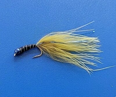 3 x Tungsten Blue Bead Olive Blue Flash Damsel Pirsch Käfer Fliegen. Forelle Größe 10