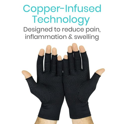 Guantes para artritis de cobre Vive - Alivio del dolor articular, reduce la inflamación y la hinchazón - Imagen 2 de 9