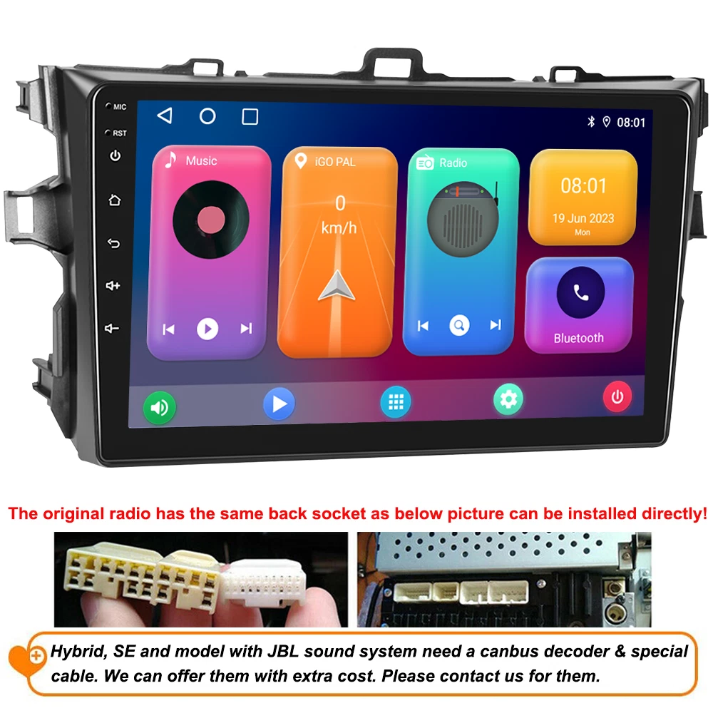 Apple - クロロ Apple Carplay For Toyota Corolla 2009-2013 Car Stereo Radio