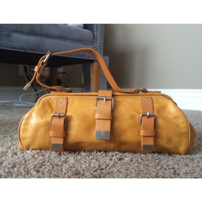 Cynthia Rowley Yellow Leather Bag Handbag Purse Holiday Gift