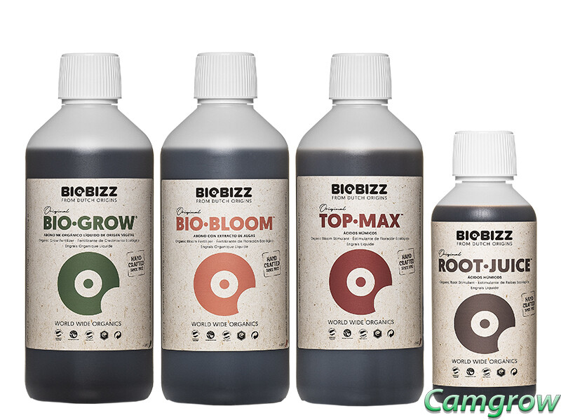 Bio Bizz-Bio Grow, Bio Bloom, Top Max 500ml & Root Juice 250ml Org