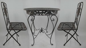 Gartenmöbel Set Sitzgruppe rustikal braun Antikstil Eisen ...