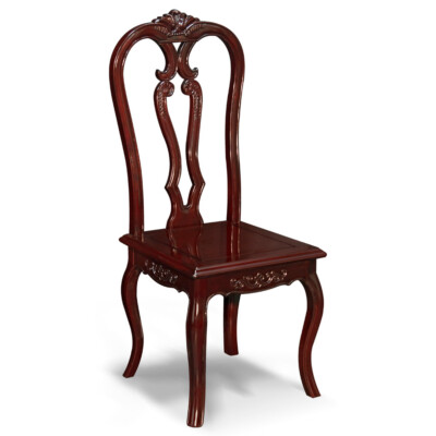 US Seller - Dark Cherry Rosewood Swan Oriental Side Chair