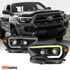 Fits 2016-2023 Tacoma Srsr5 Sequential Black Led Square Projector Headlights Fits 2016-2023 Tacoma Srsr5 Sequential Black Led Square Projector Headlights