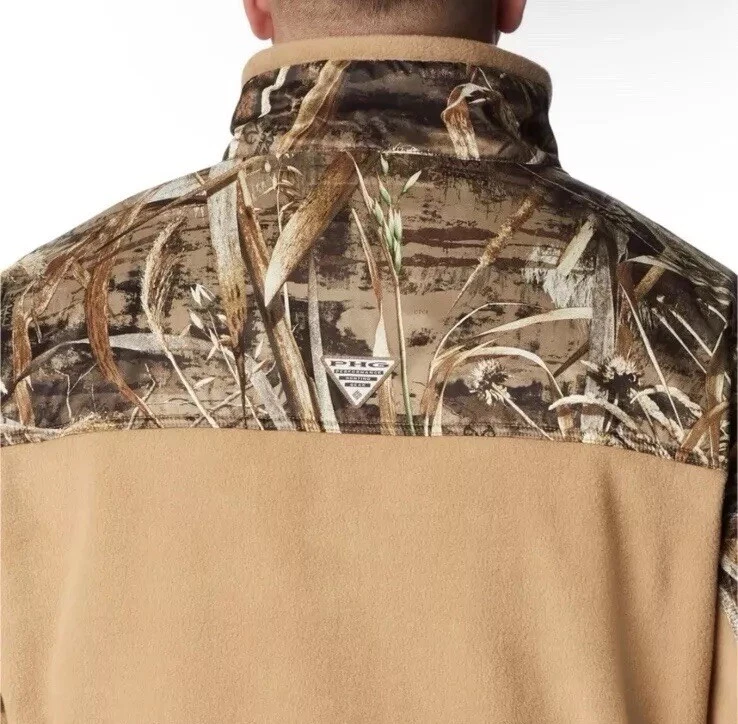 2XL Columbia Men's PHG Fleece Pullover 1/4 Zip Sahara Realtree Edge Hunting Camo - Image 4 of 4
