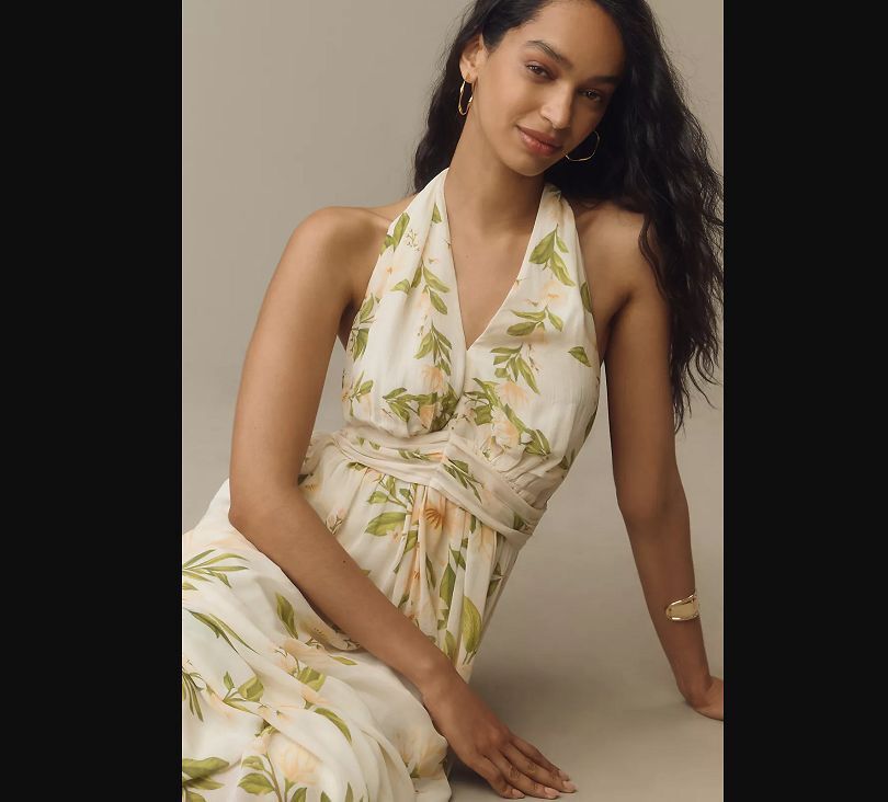 New S Farm Rio x Anthropologie v-neck floral chiffon maxi dress | eBay New S Farm Rio x Anthropologie v-neck floral chiffon maxi dress | eBay